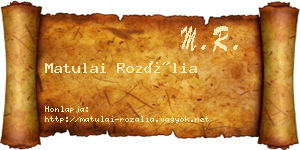 Matulai Rozália névjegykártya